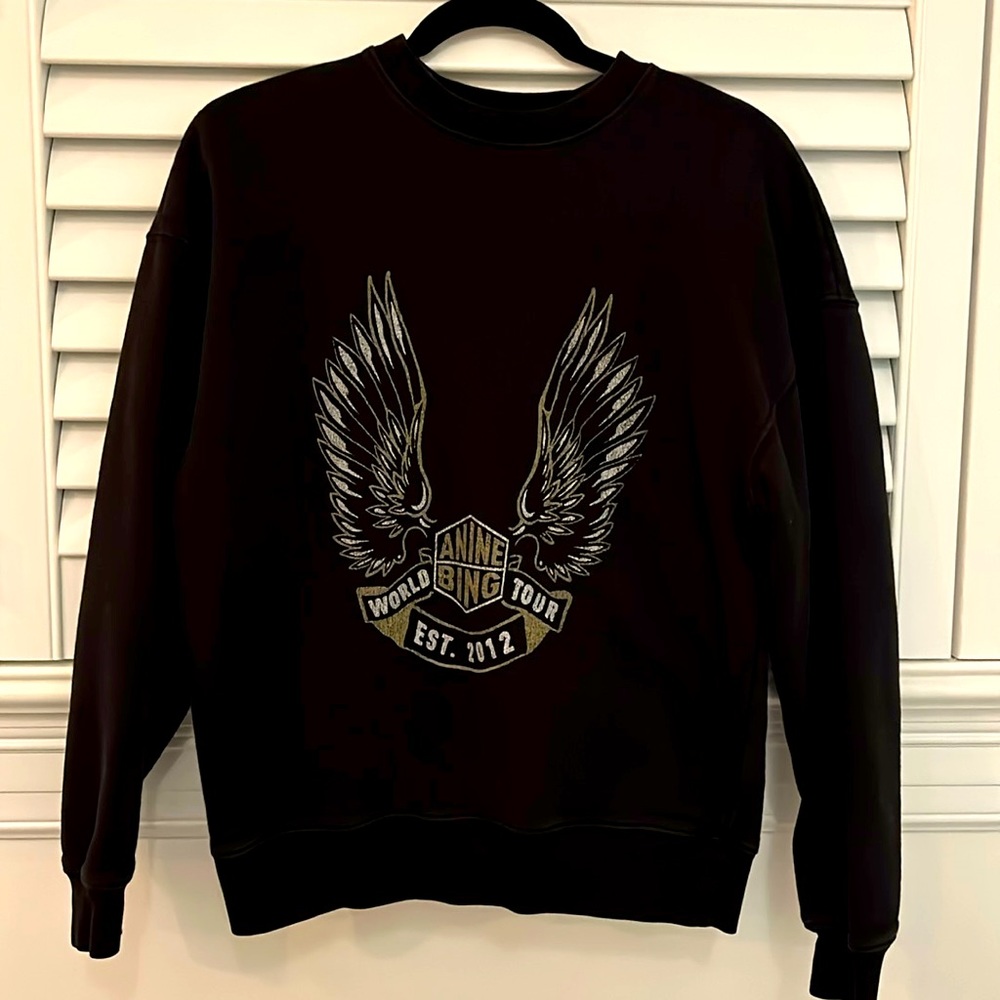 Black Anine Bing “world tour” sweatshirt